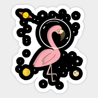 Flamingo In Space Flamingo Astronaut Gift Sticker